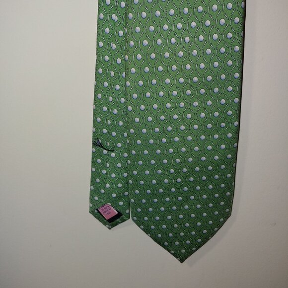 Vineyard Vines Golf Theme 100% Silk Tie Green OS - Picture 6 of 6